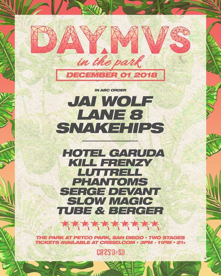 Day Mvs in the Park 2018 Full Lineup