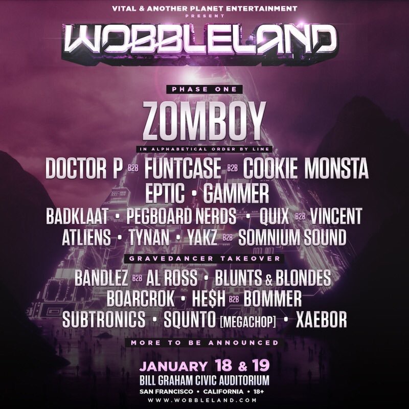 Wobbleland 2019 Phase 1 Lineup