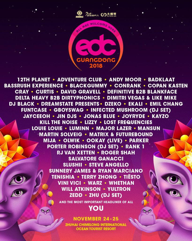 EDC Guangdong 2018 Releases Lineup Dominated by Dreamstate & Bassrush ...