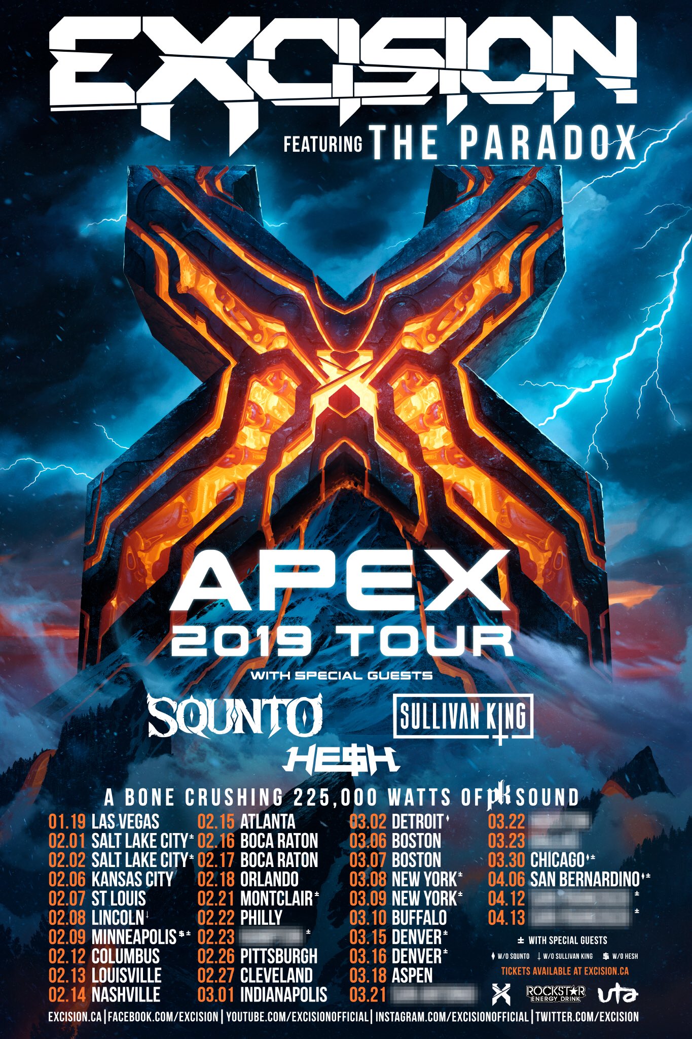 Excision Apex 2019 Tour