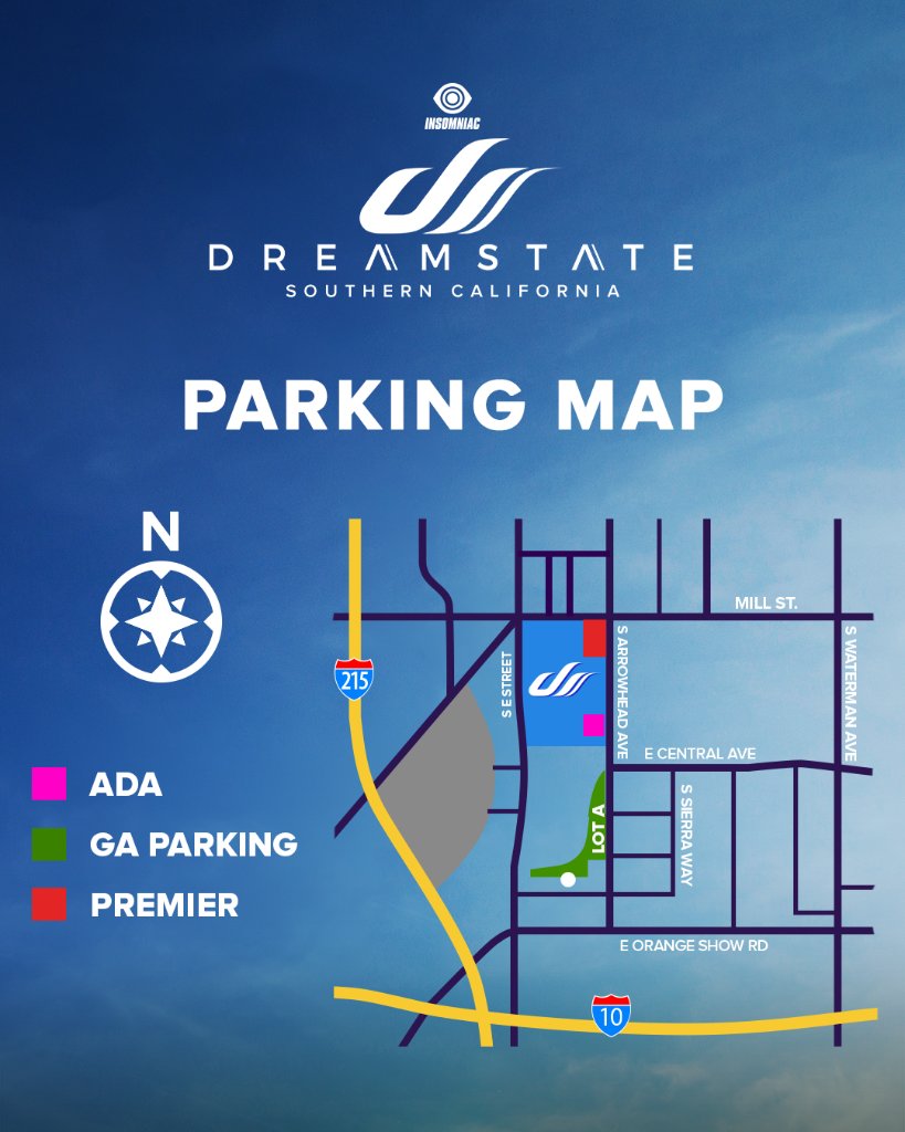 Dreamstate SoCal 2018 Parking Map