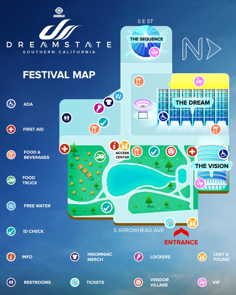 Dreamstate SoCal 2018 Festival Map