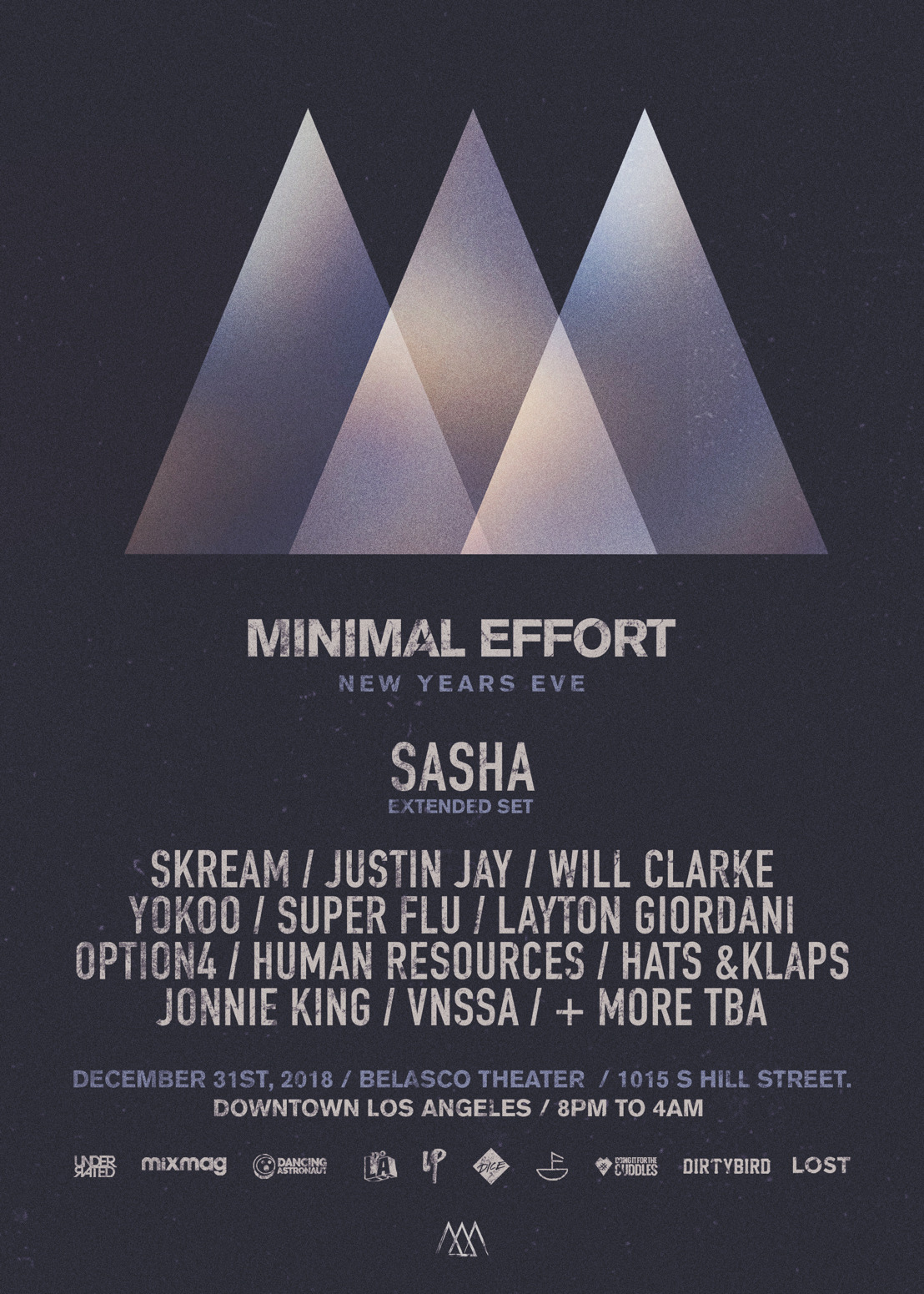 Minimal Effort New Year's Eve 2018 Phase 1 Lineup