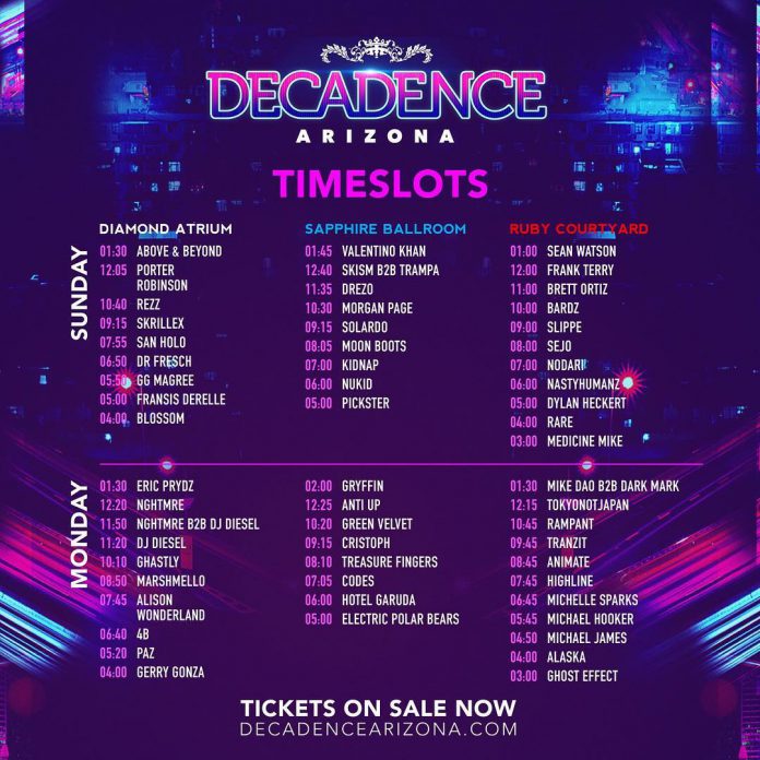 Decadence AZ 2018 Set Times, Festival Map, & More! | EDM Identity