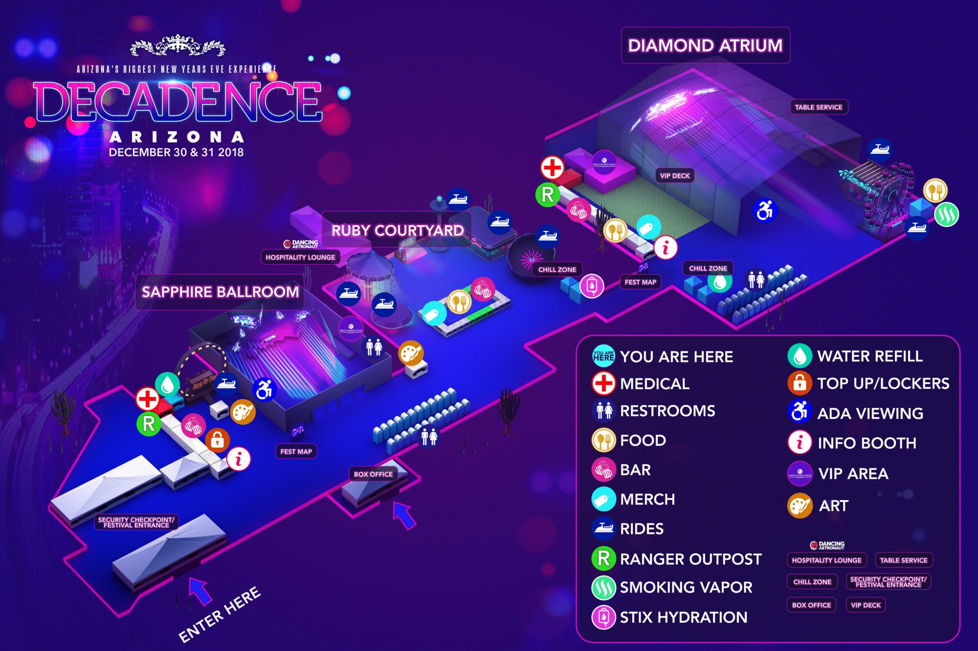 Decadence AZ 2018 Festival Map