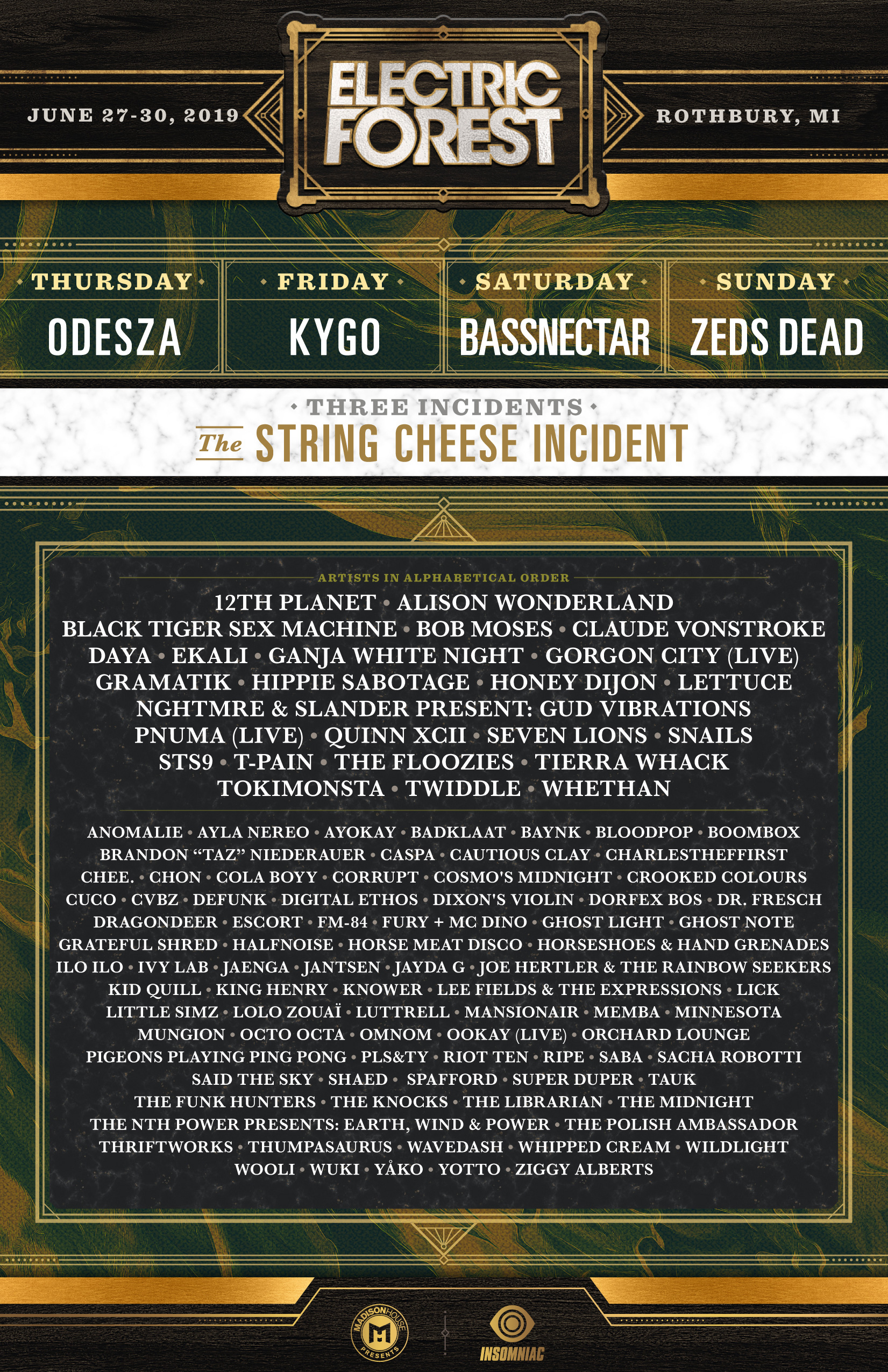 Electric Forest 2019 Lineup