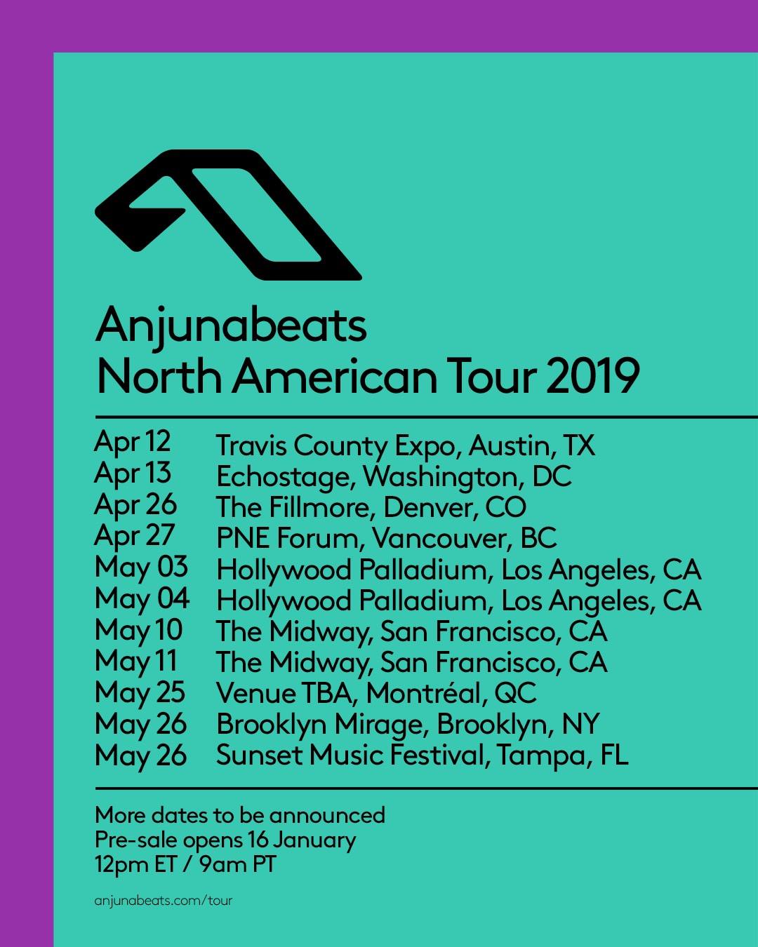 anjunabeats tour dates