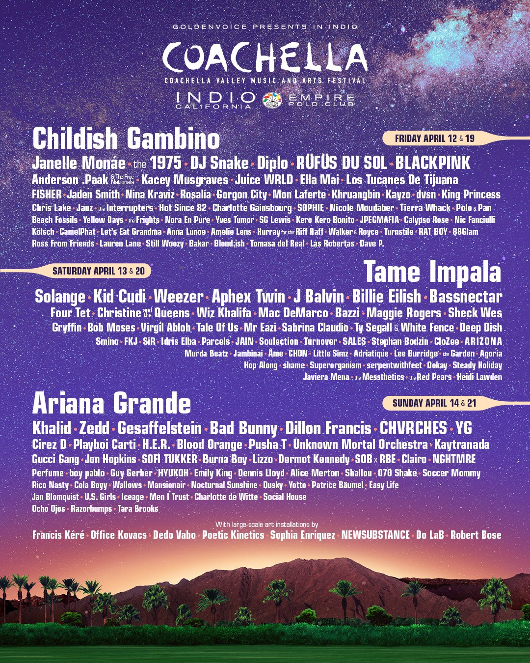 Coachella 2019 Lineup