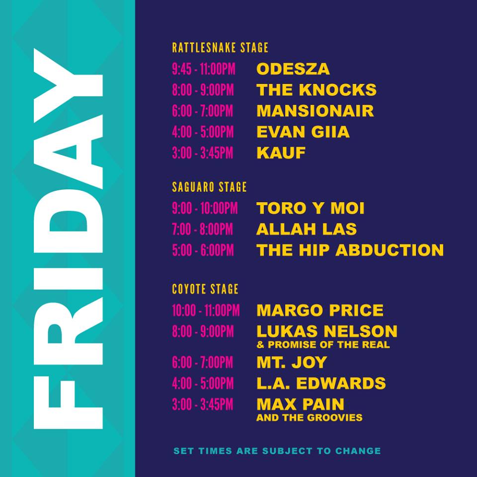 M3F 2019 Set Times - Friday