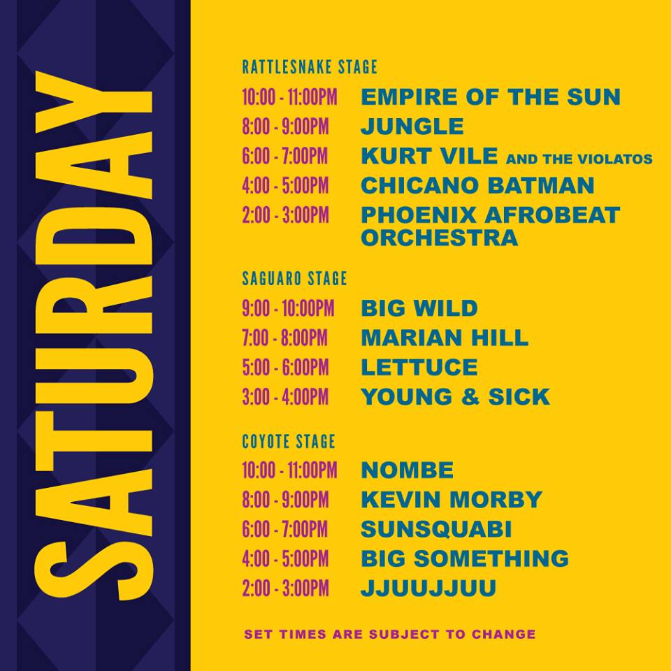 M3F 2019 Set Times - Saturday