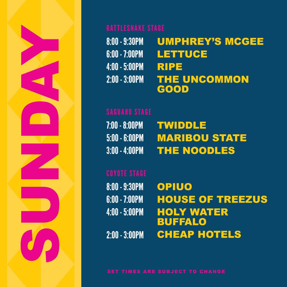 M3F 2019 Set Times - Sunday