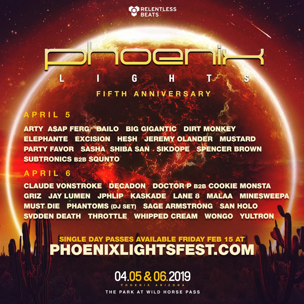Phoenix Lights 2019 Daily Lineup