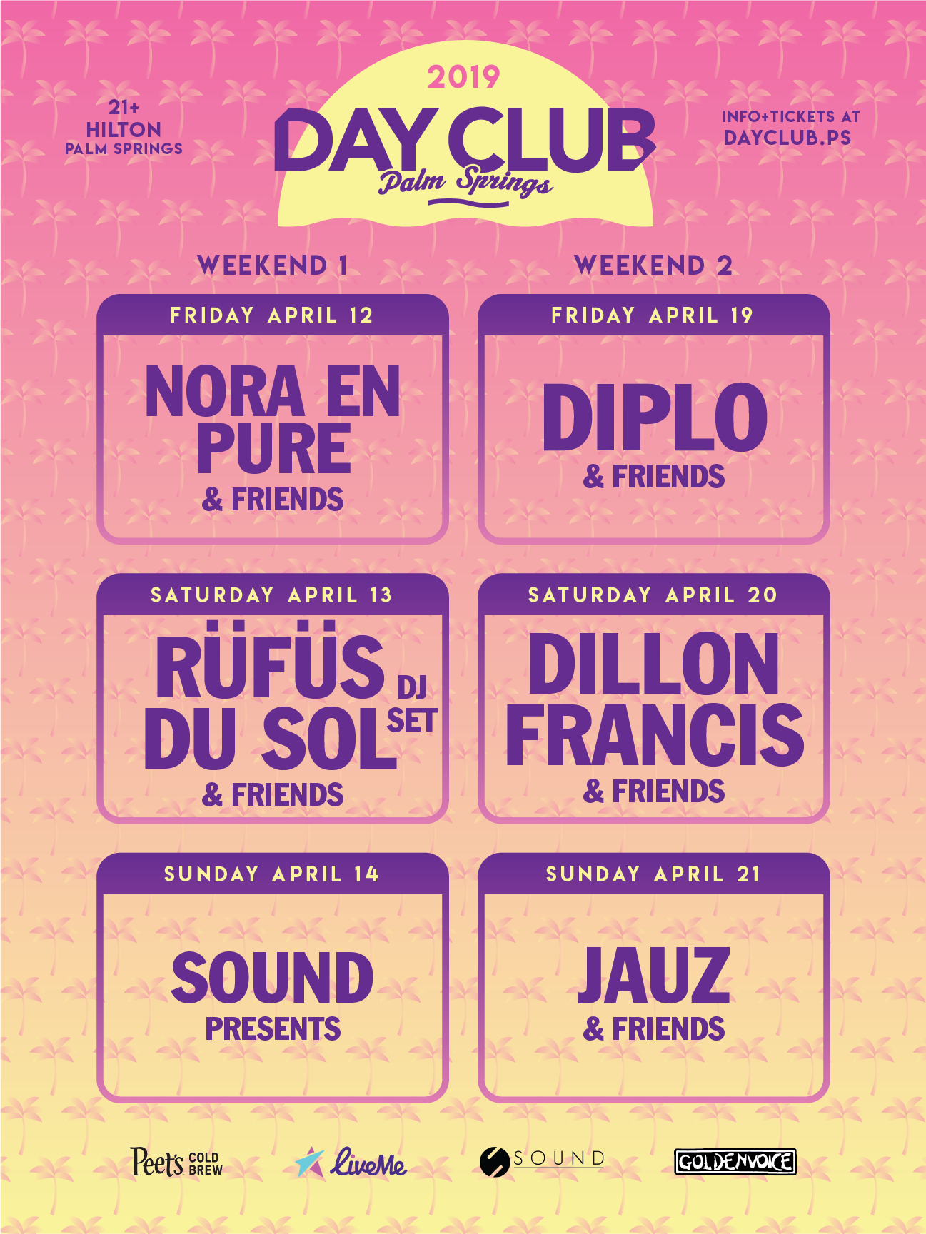 Day Club Palm Springs 2019 Headliners