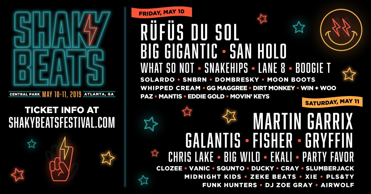 Shaky Beats 2019 Daily Lineup