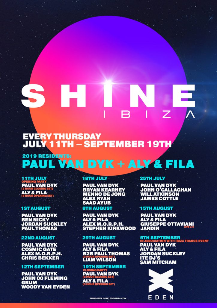 SHINE Releases Dates and Lineups for 2019 Season EDM Identity