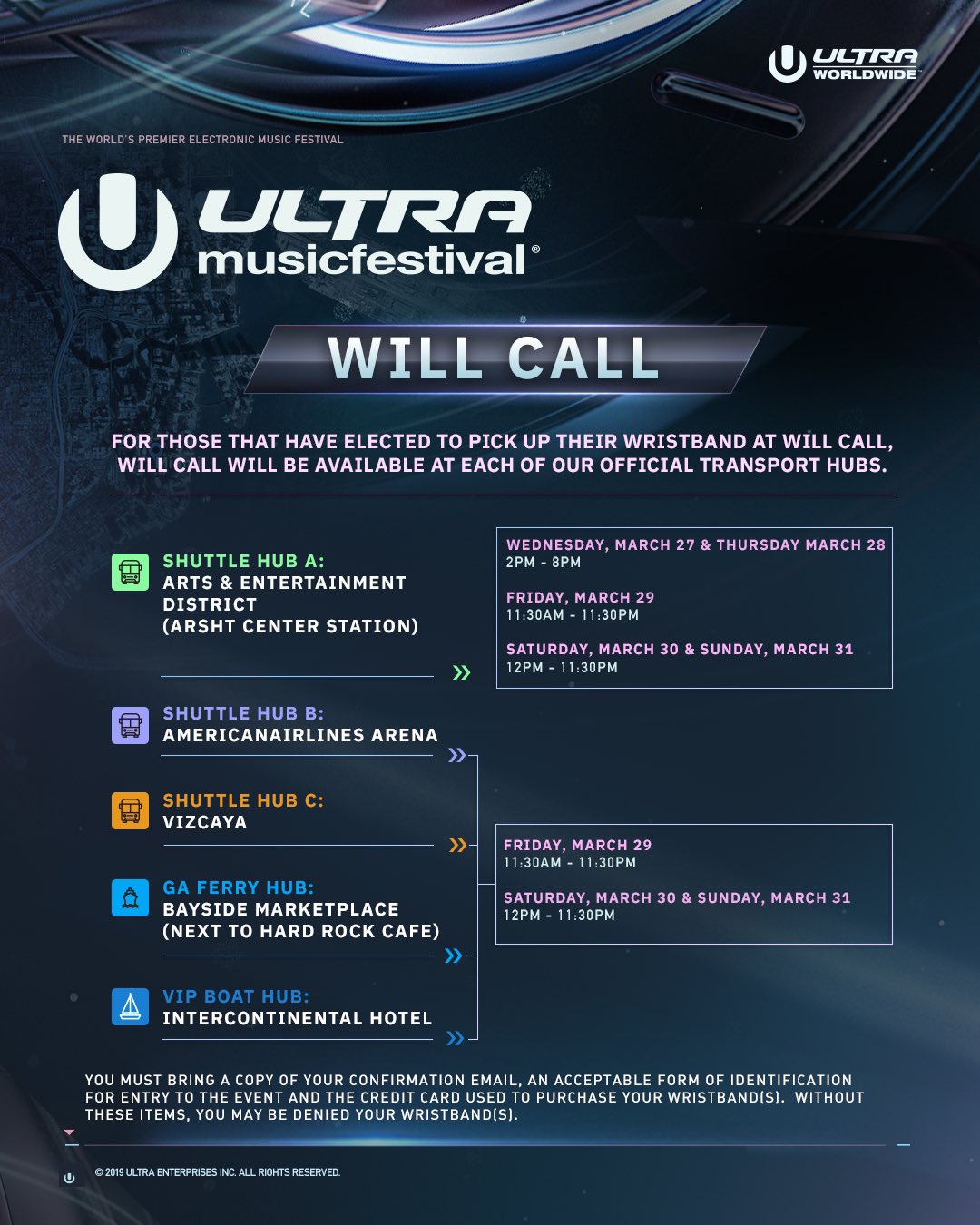 Ultra Music Festival 2019 Will Call