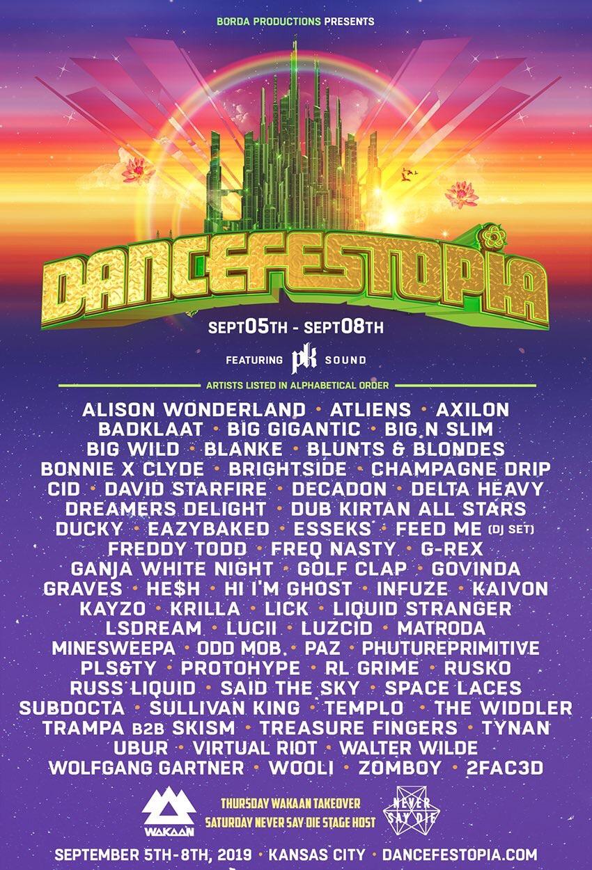 Dancefestopia 2019 Lineup