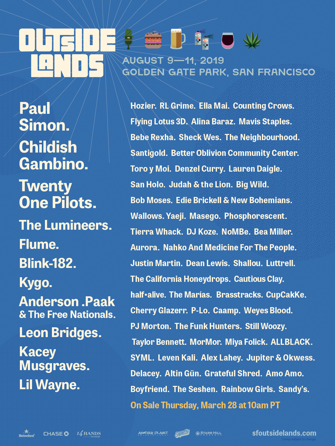 Outside Lands 2019 Lineup