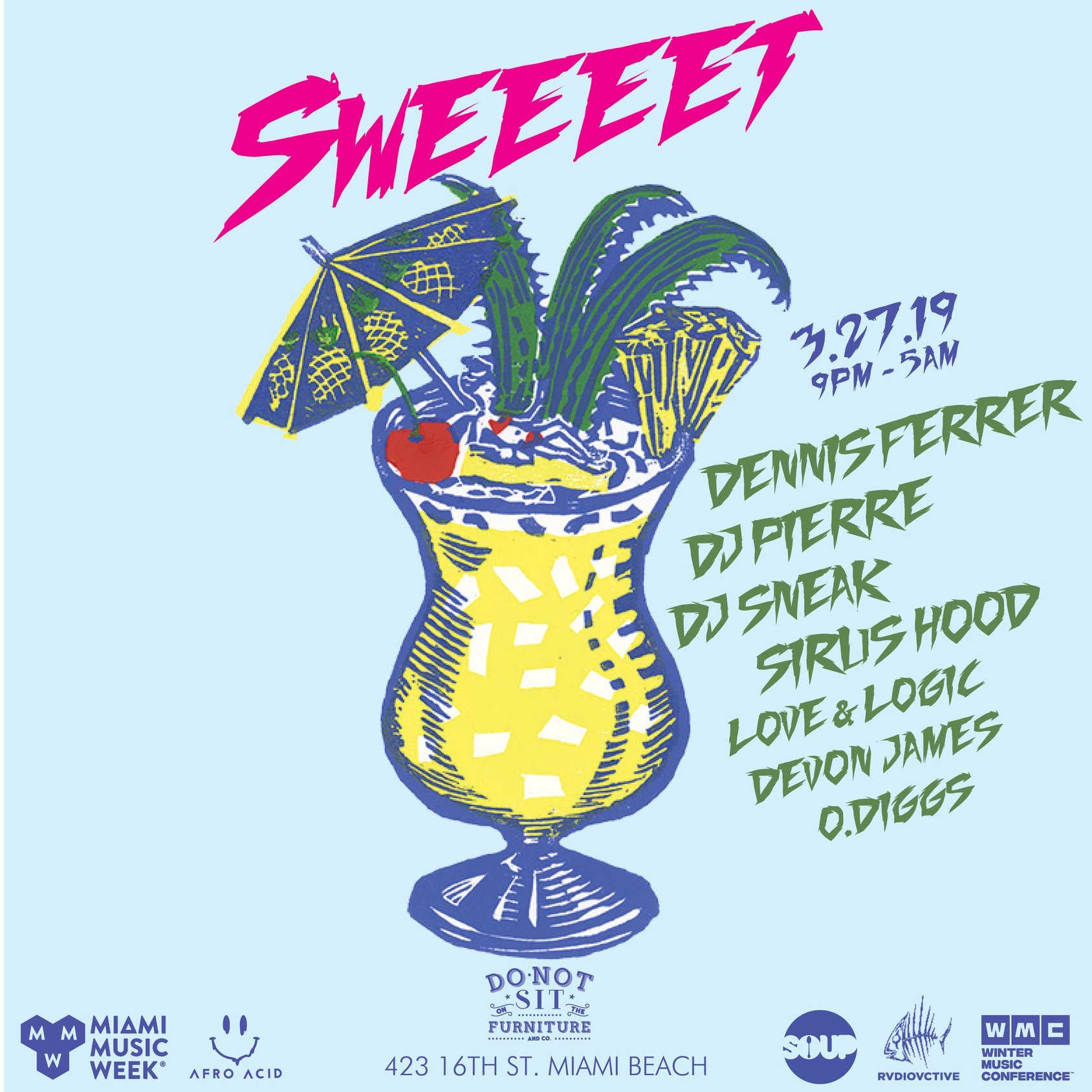 Sweeeet Miami Music Week 2019 - Lineup Flyer