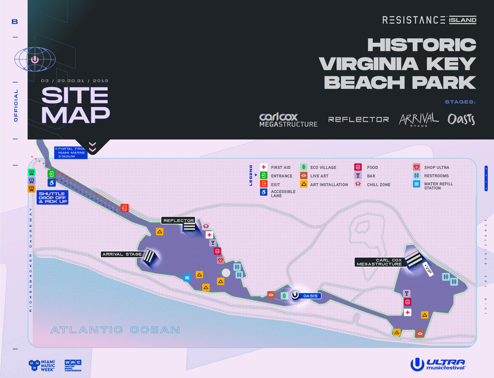 Ultra Music Festival 2019 RESISTANCE Island Map