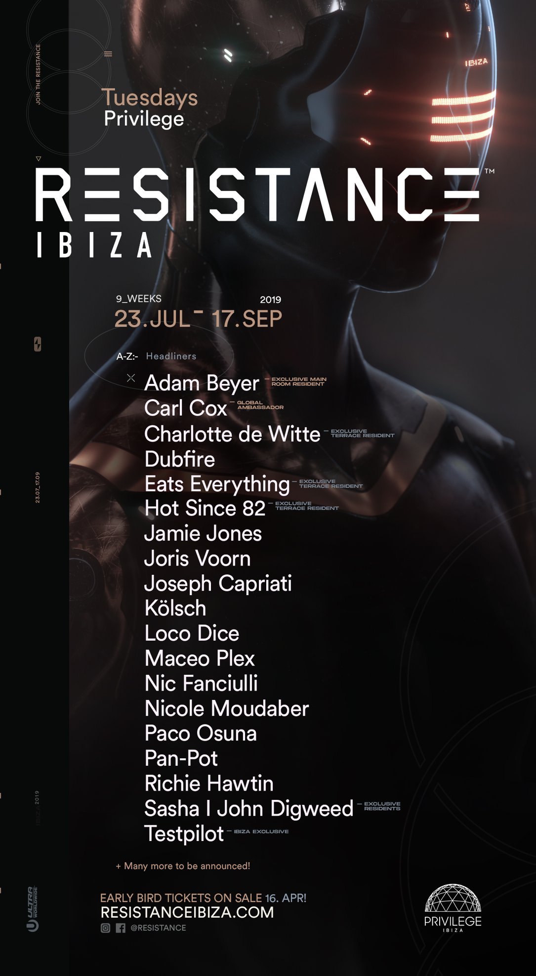 Resistance Ibiza 2019 Headliners