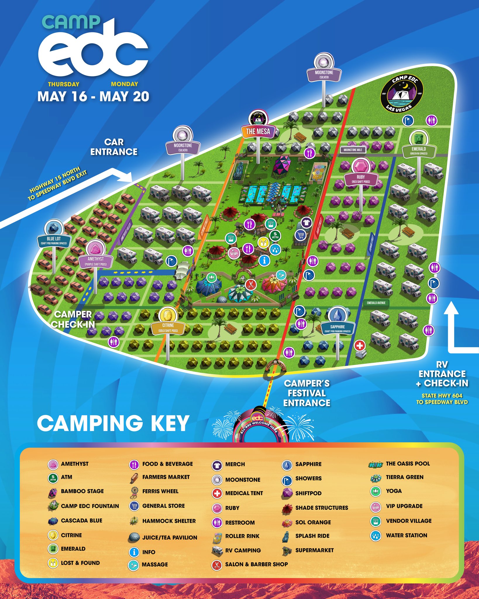 EDC Camp Map 2019