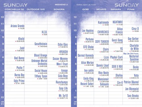 Coachella 2019 Set Times, Festival Map, & More! [Weekend 2 Update ...