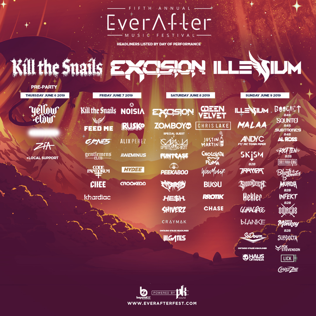 Ever After Music Festival 2019 Lineup By Day