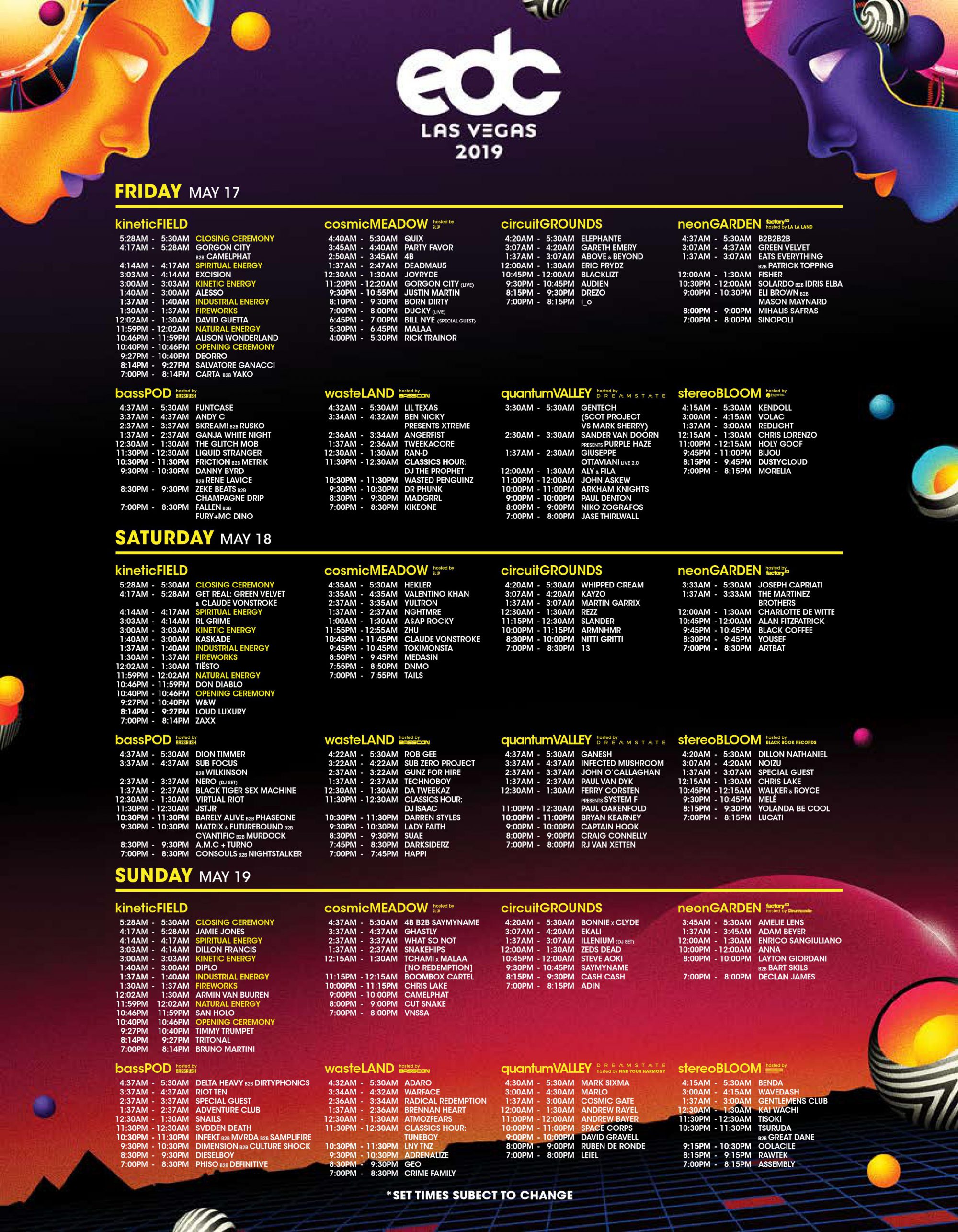 EDC Las Vegas 2019 Set Times, Festival Map, & More! | EDM Identity