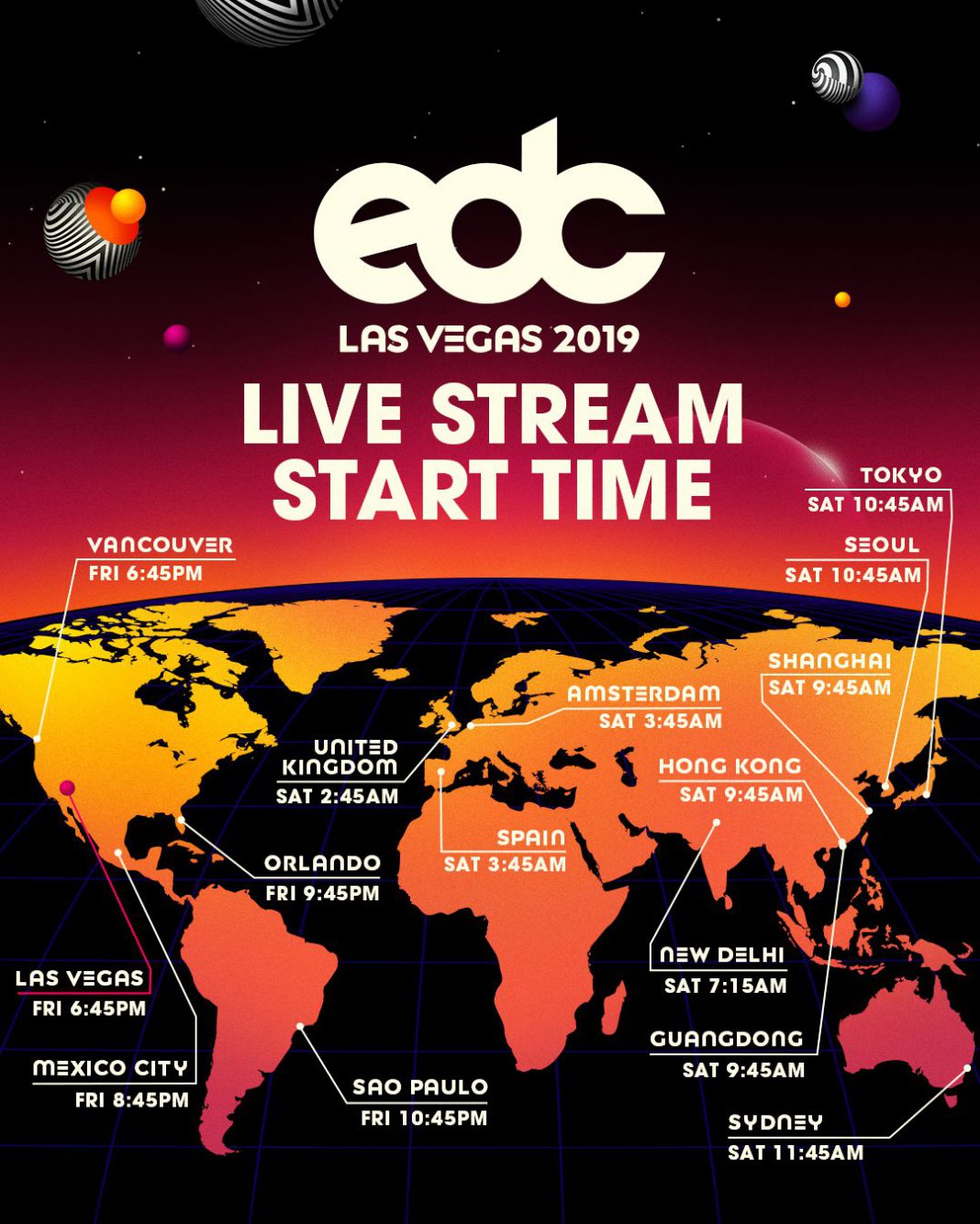 EDC Las Vegas 2019 Live Stream Schedule & Info [Watch Inside] EDM