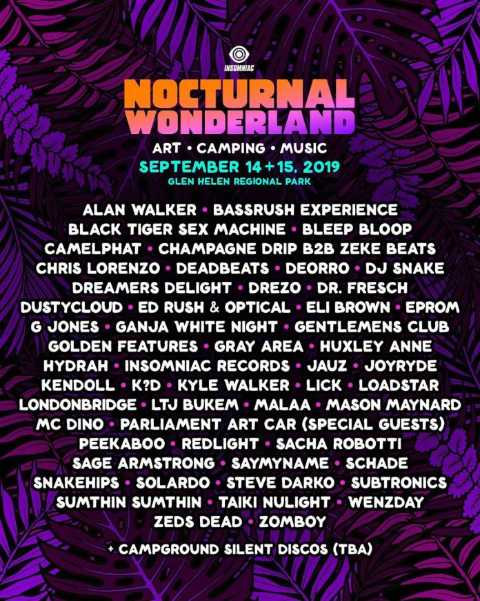 nocturnal wonderland lineup 2017