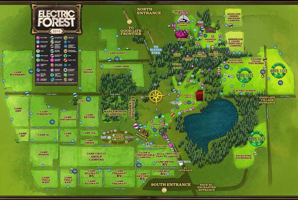 Electric Forest 2019 Festival Map