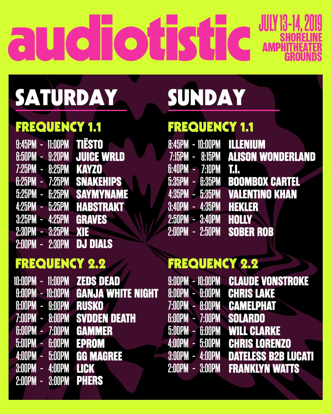 Audiotistic Bay Area 2019 Set Times