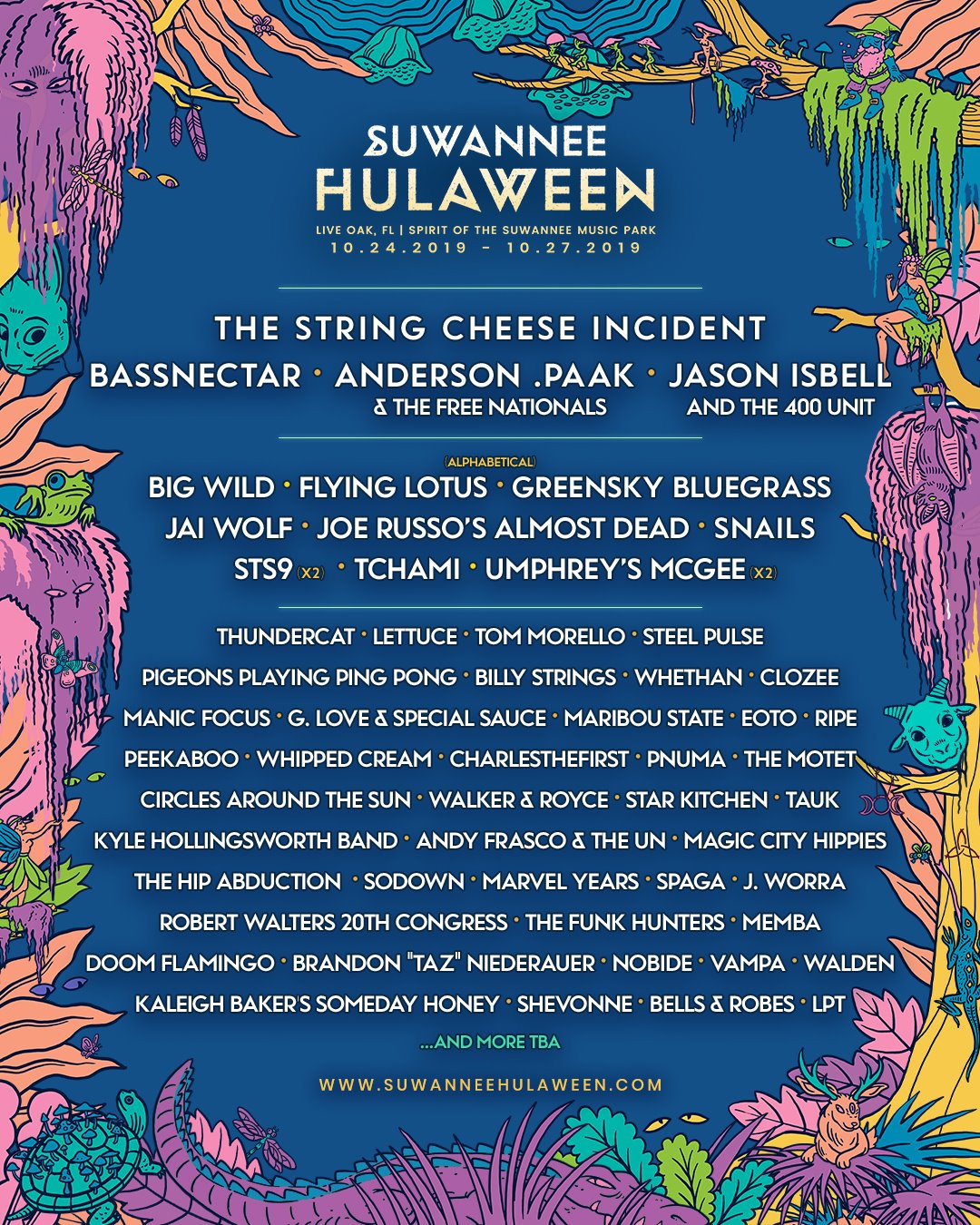 Suwannee Hulaween 2019 Initial Lineup