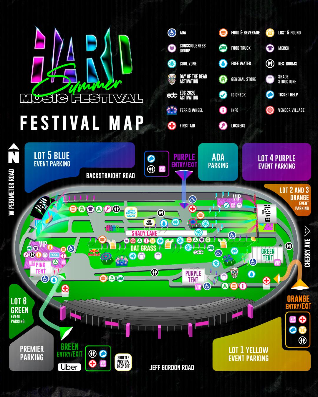 Mapa do Festival Verão de 2019 