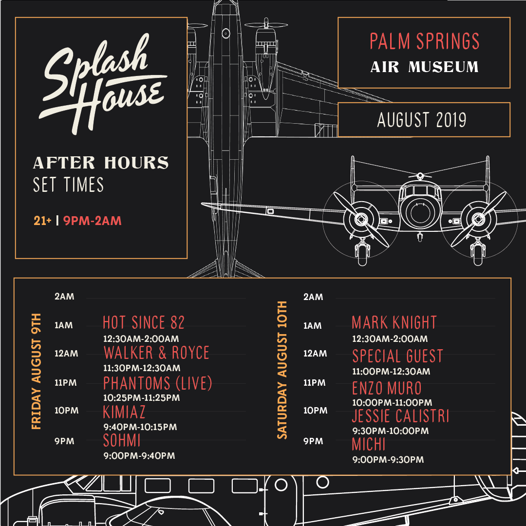 Splash House August 2019 After Hours Set Times