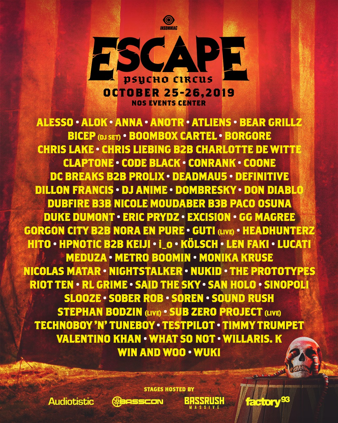 Escape: Psycho Circus 2019 Lineup