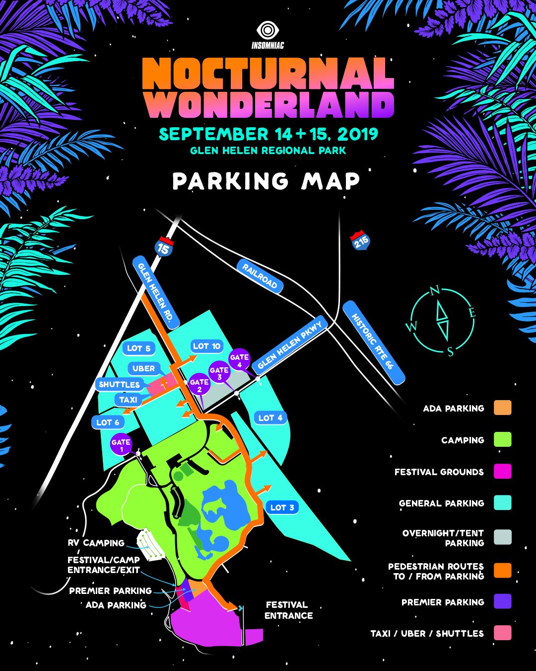 Nocturnal Wonderland 2019 Parking Map