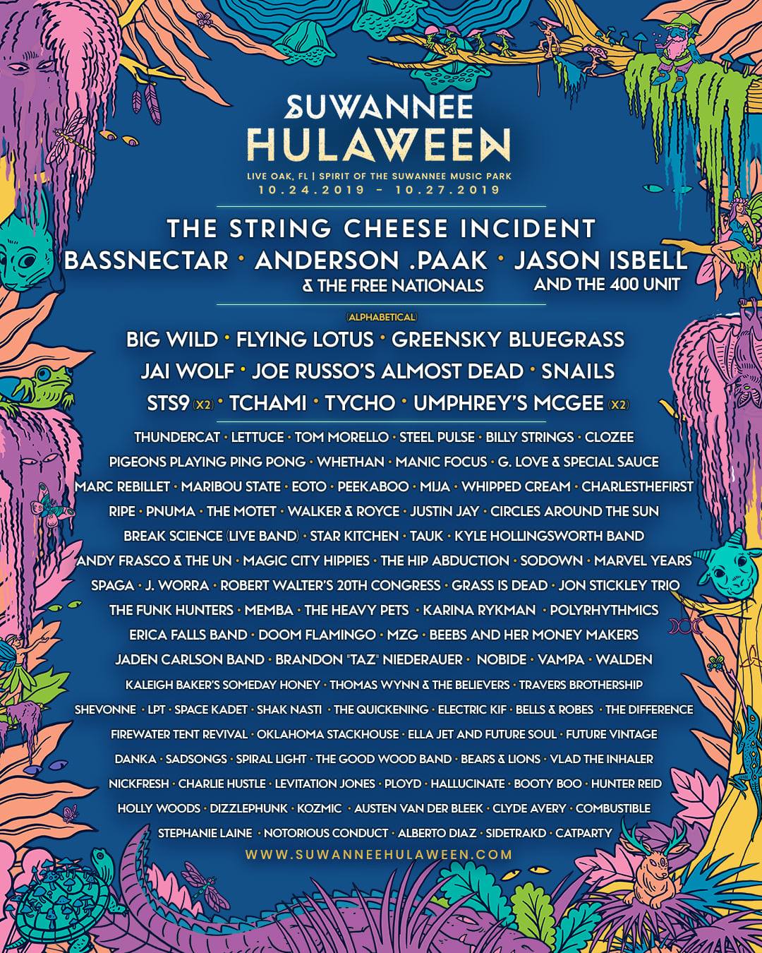 Additional Artists Announced for Suwannee Hulaween 2019 Lineup EDM