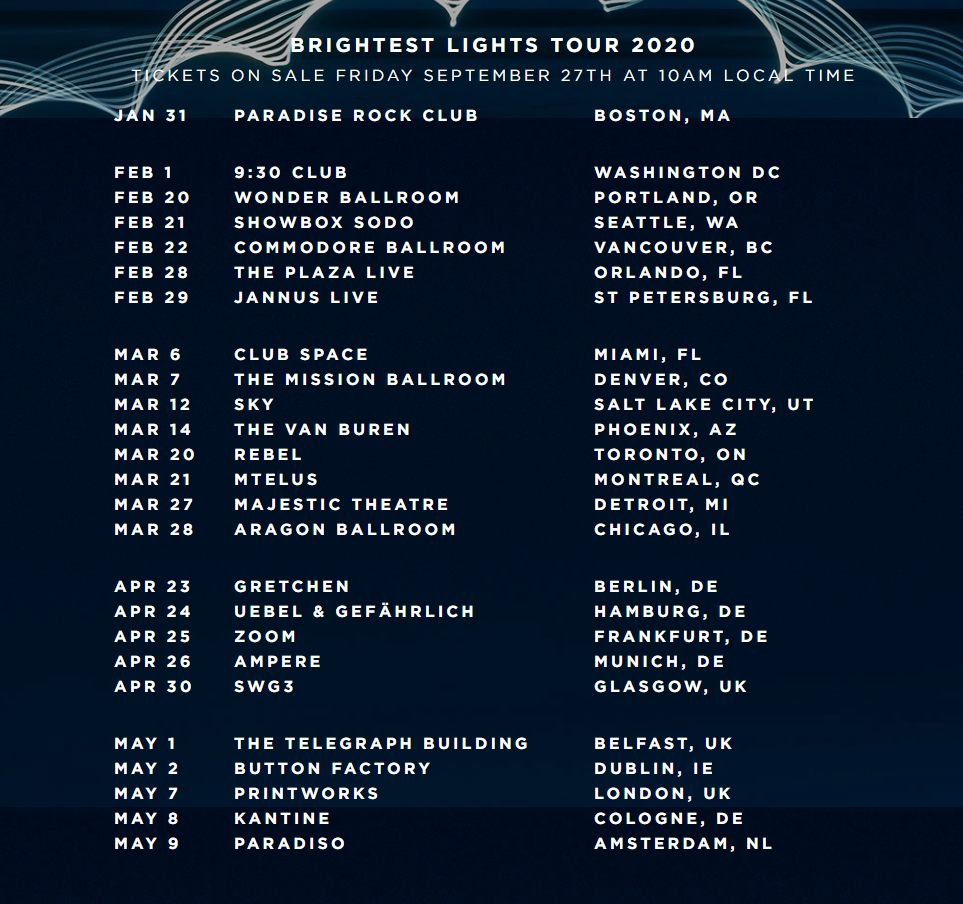 Brightest Lights Tour Dates and Venues