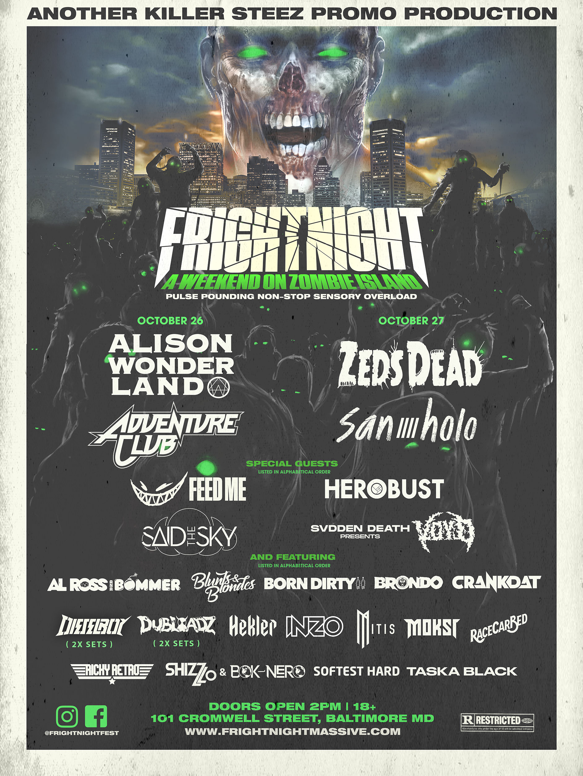 Fright Night Massive 2019 LIneup