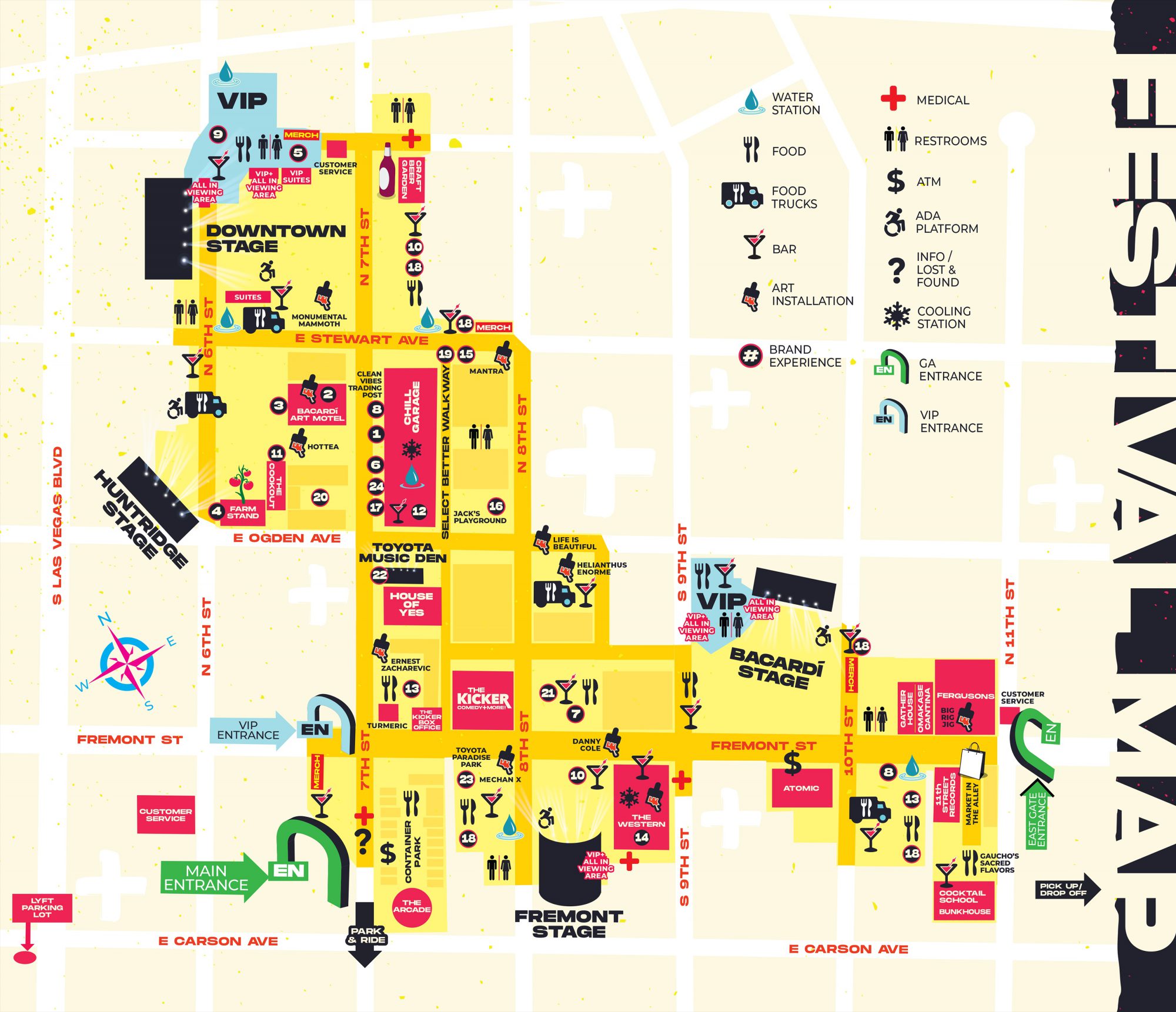 Life is Beautiful 2019 Festival Map