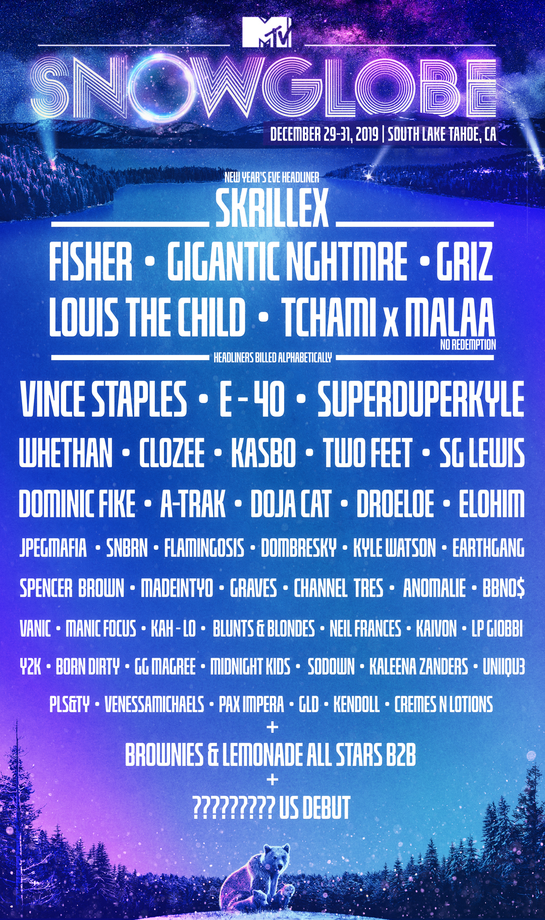 SnowGlobe 2019 Lineup