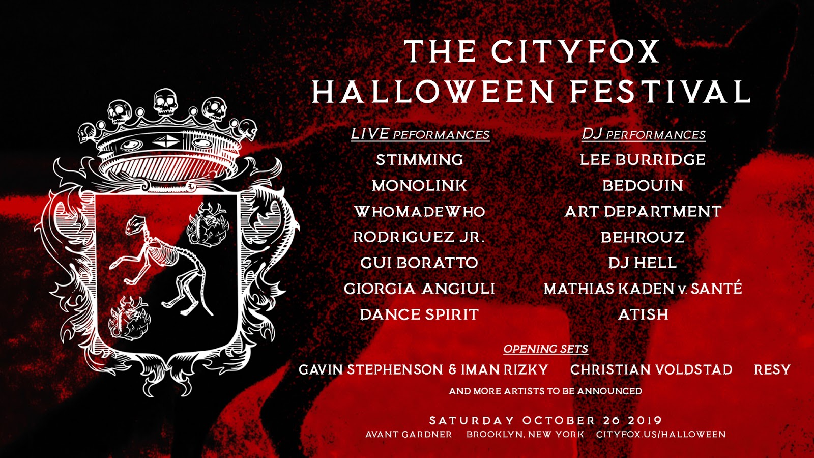 The Cityfox Halloween 2019 Lineup