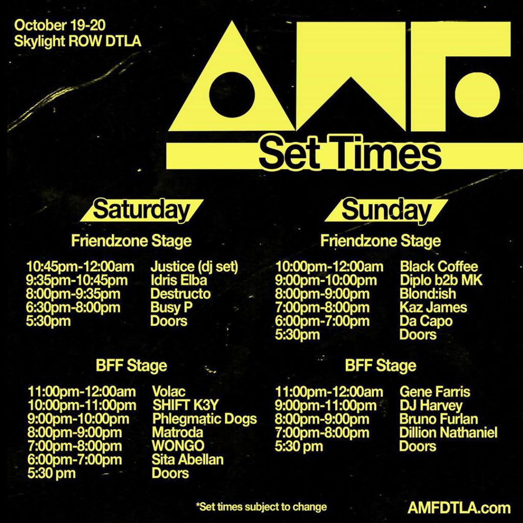 All My Friends Festival 2019 Set Times