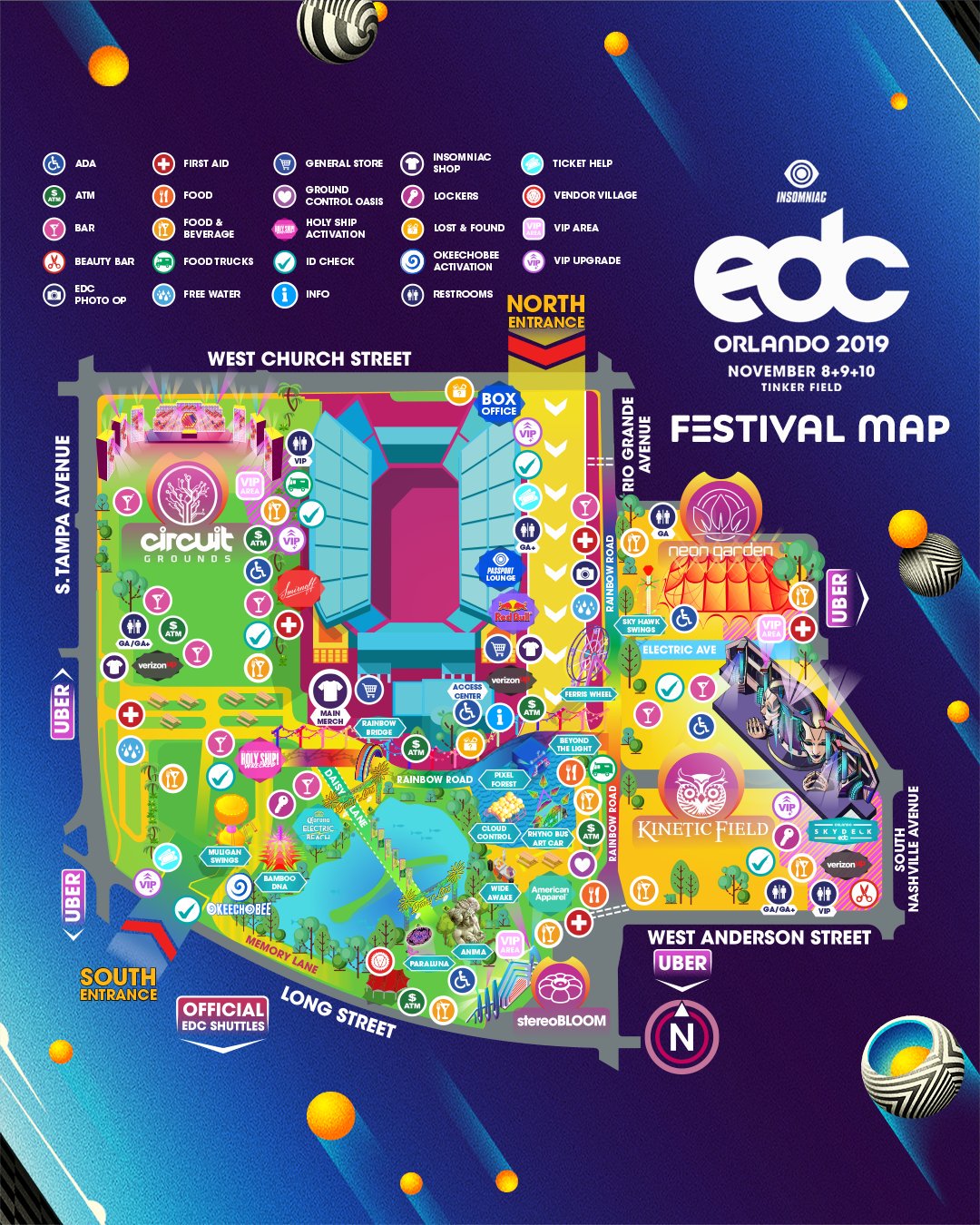 EDC Orlando 2019 Festival Map