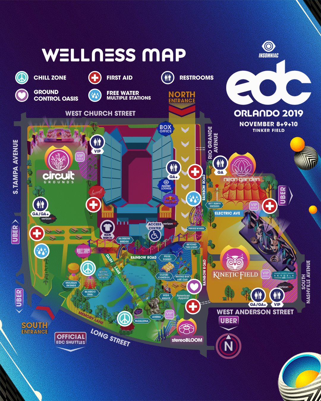 EDC Orlando 2019 Wellness Map