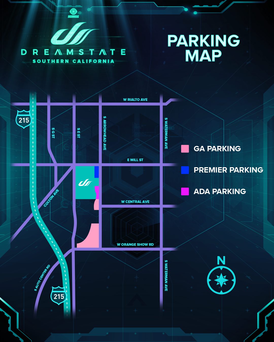 Dreamstate SoCal 2019 Parking Map