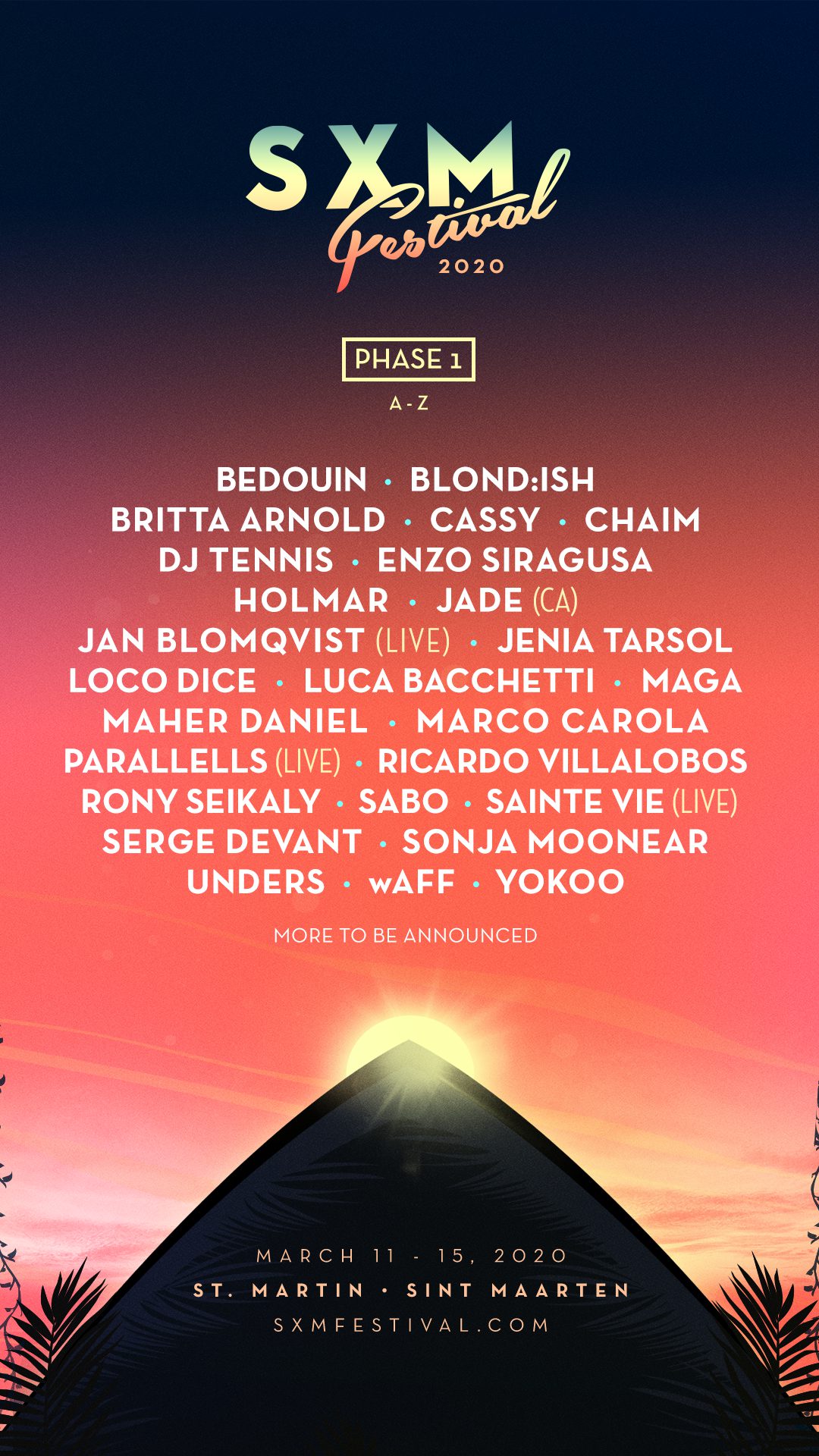 SXM Festival 2020 - Phase 1 Lineup