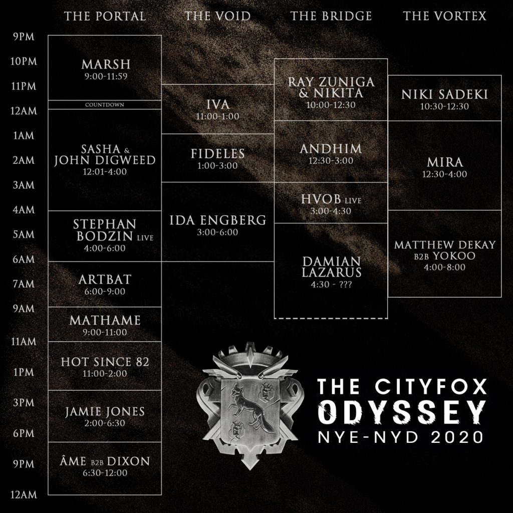 Cityfox Odyssey Set Times